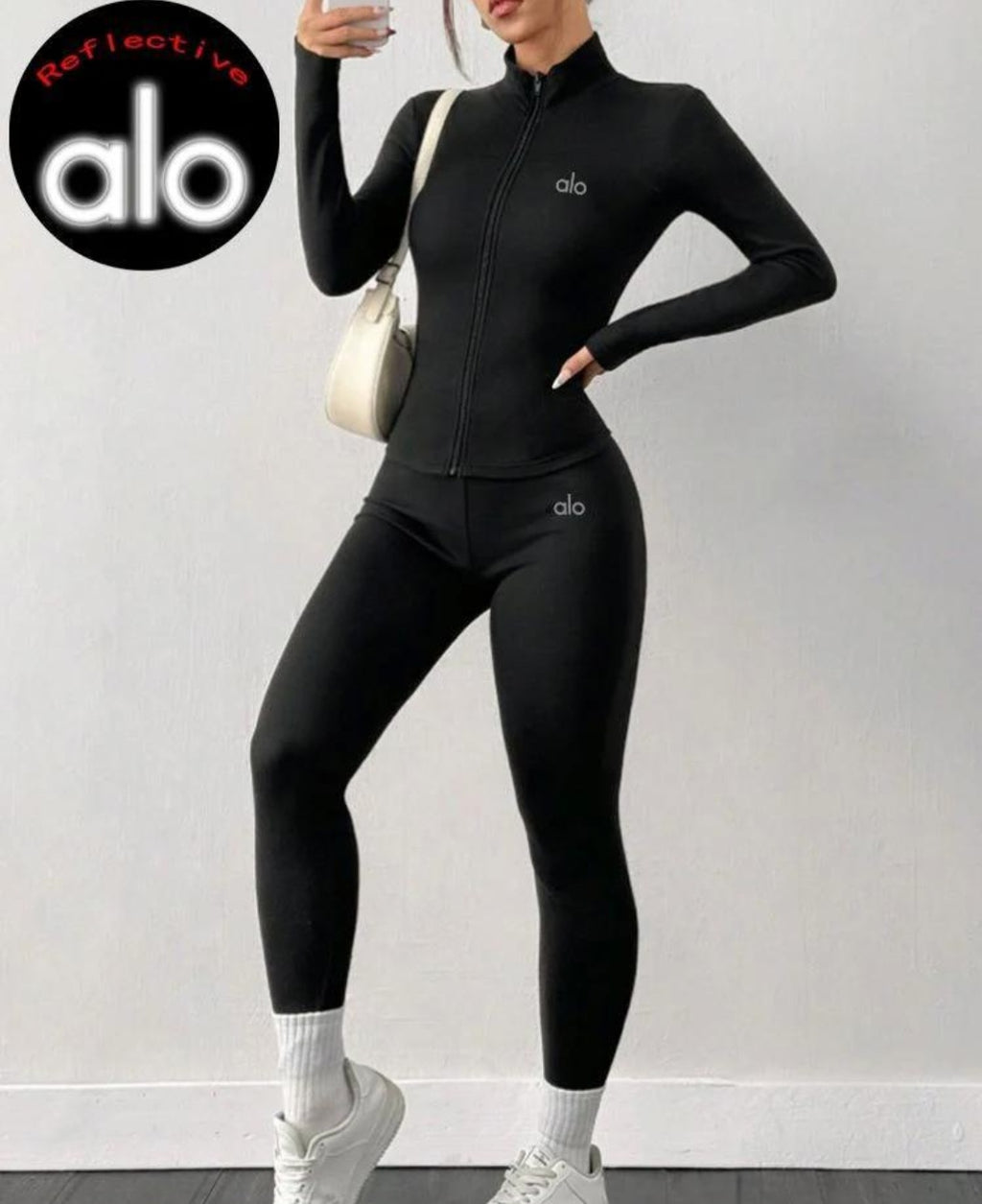 Conjunto Fitness Feminino  leggings Casaco Desportivo Premium
