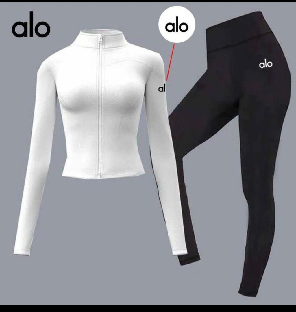Conjunto Fitness Feminino  leggings Casaco Desportivo Premium