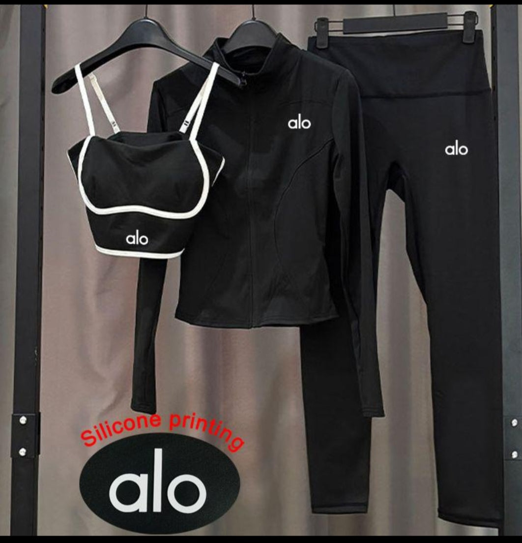 Conjunto Fitness Premium VELURE (Top + Leggings + Casaco)