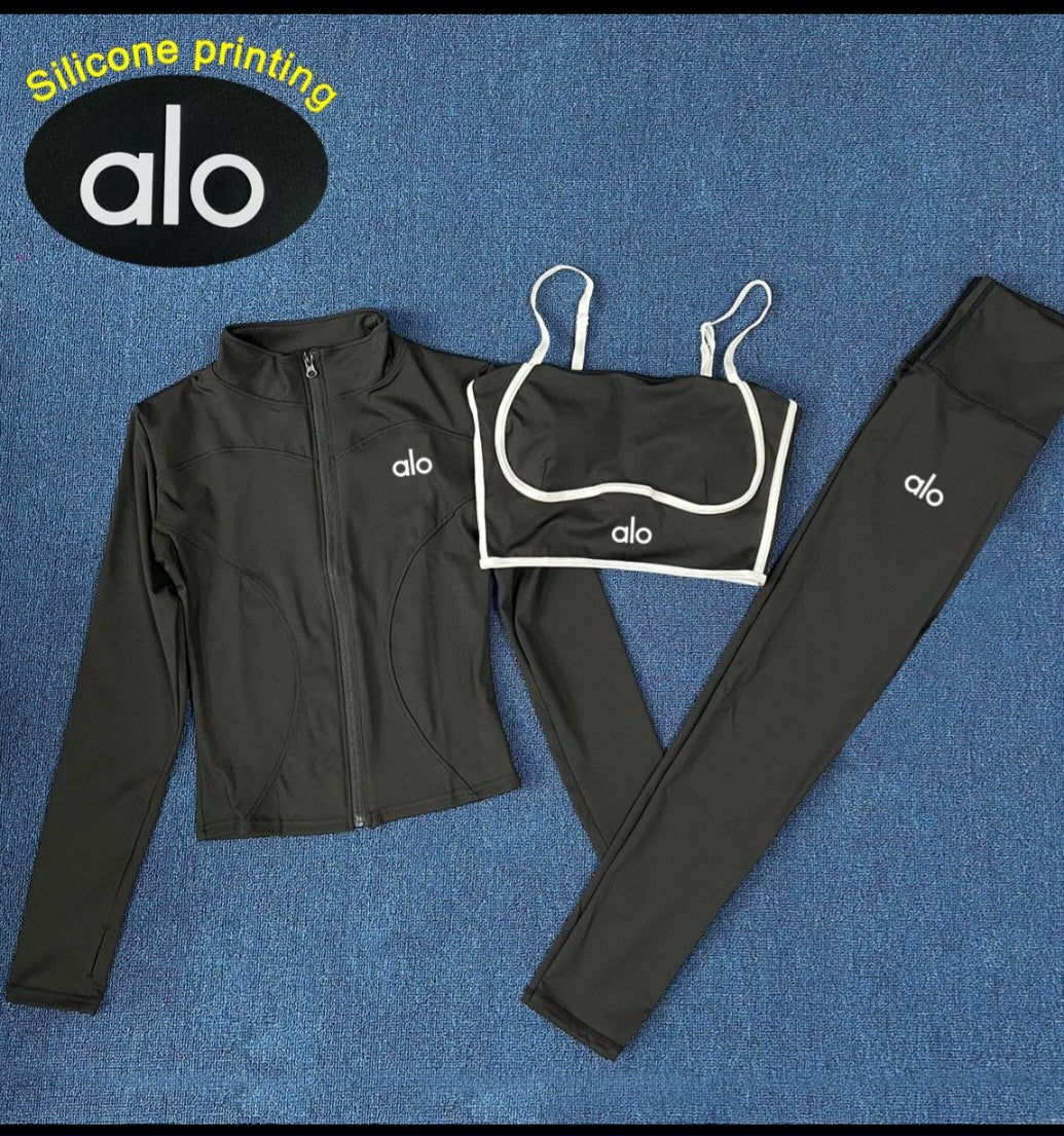Conjunto Fitness Premium VELURE (Top + Leggings + Casaco)